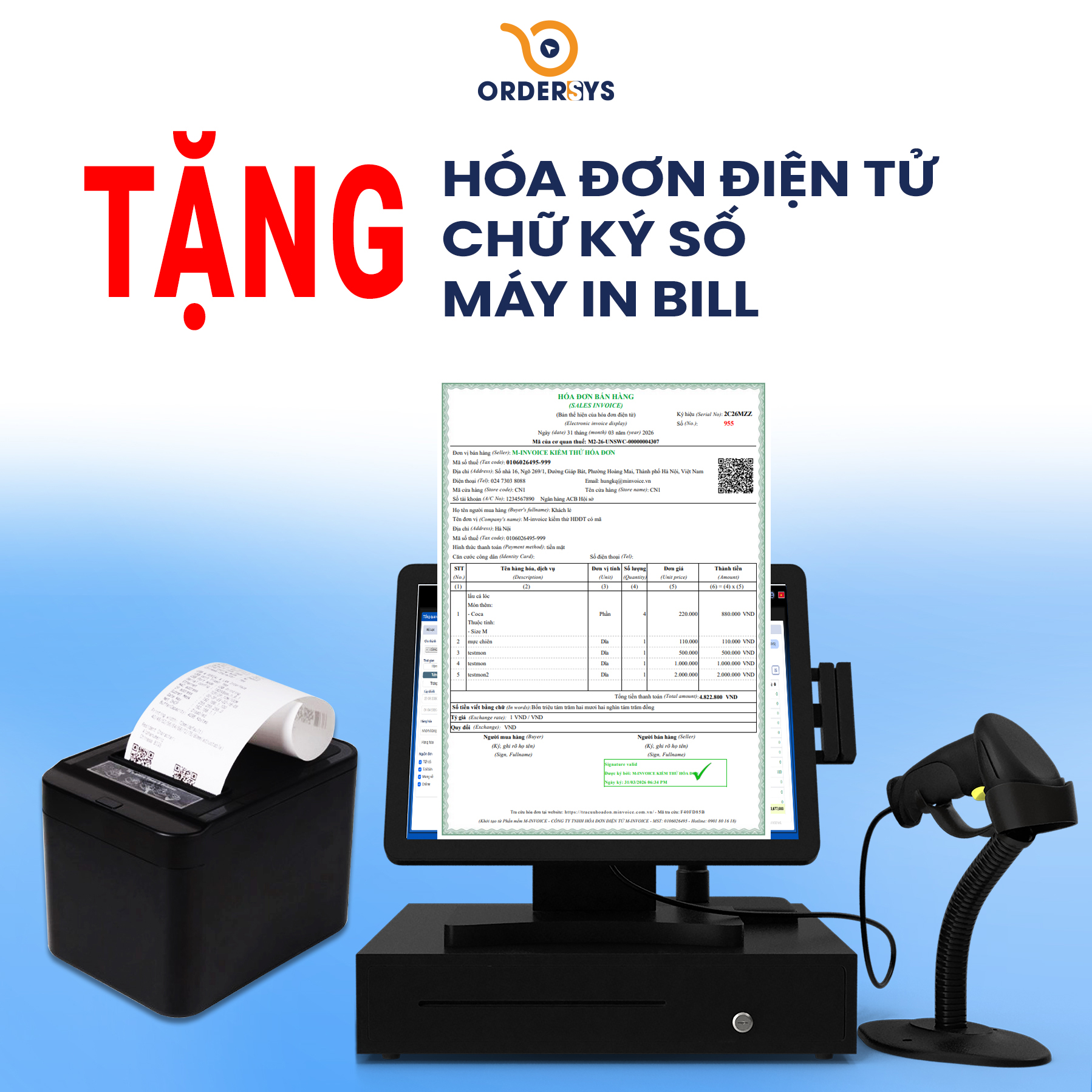 Khuyến mãi combo phần mềm Ordersys