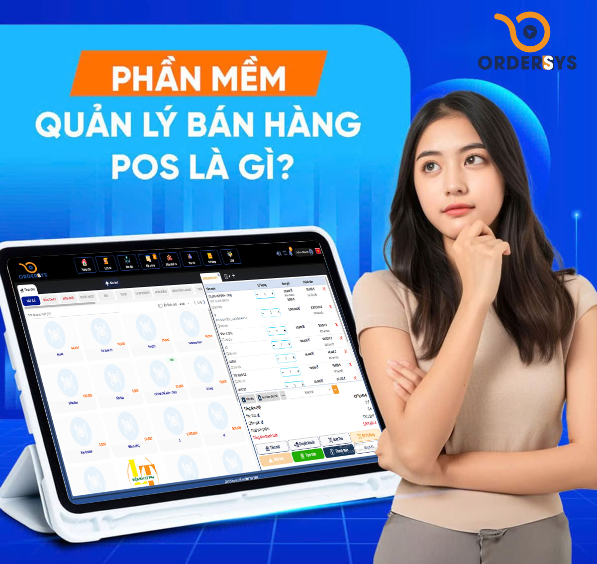 Giao diện phần mềm quản lý bán hàng Order