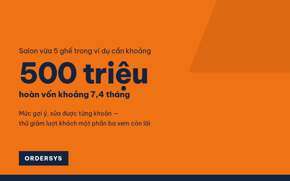 Mở salon tóc cần bao nhiêu vốn? (có máy tính)