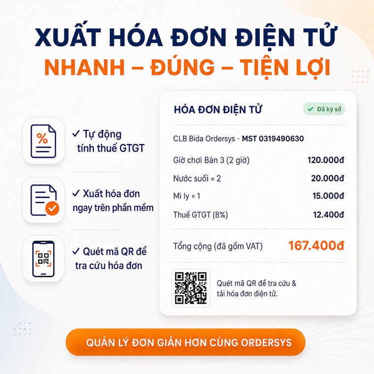 Hóa đơn điện tử Bida — Ordersys