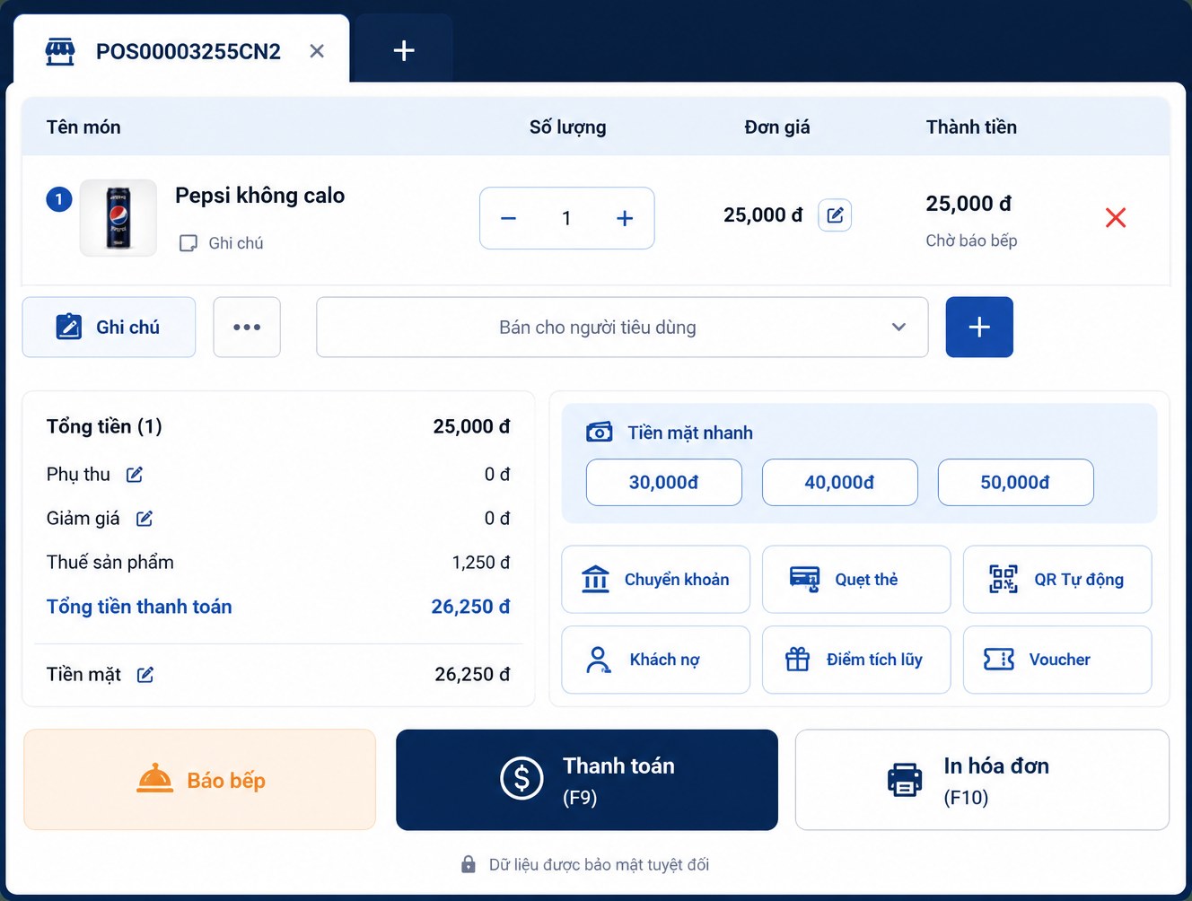 Thanh toán · Bàn 05 — Ordersys
